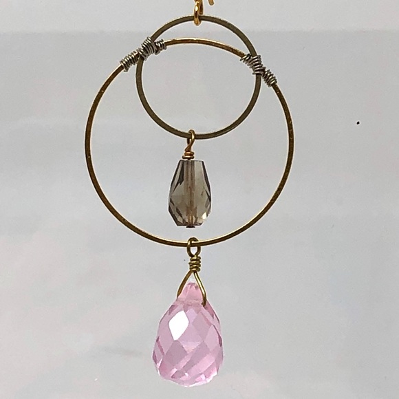 2 Tone Metal Artisan Earrings - Picture 3 of 5